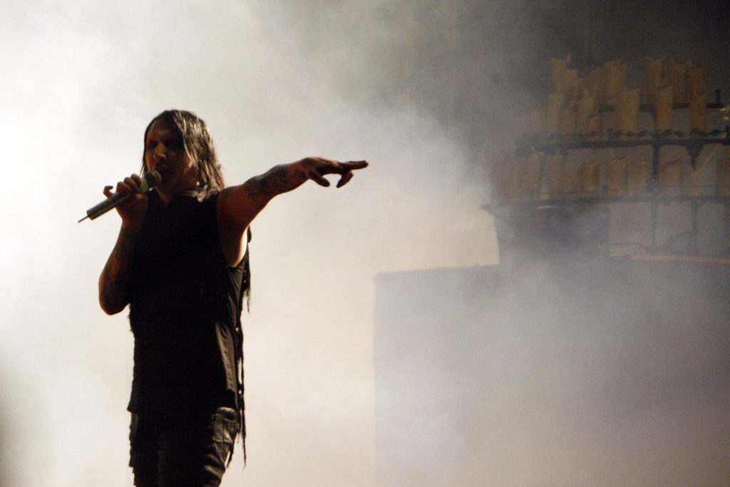 Marilyn Manson performing on stage