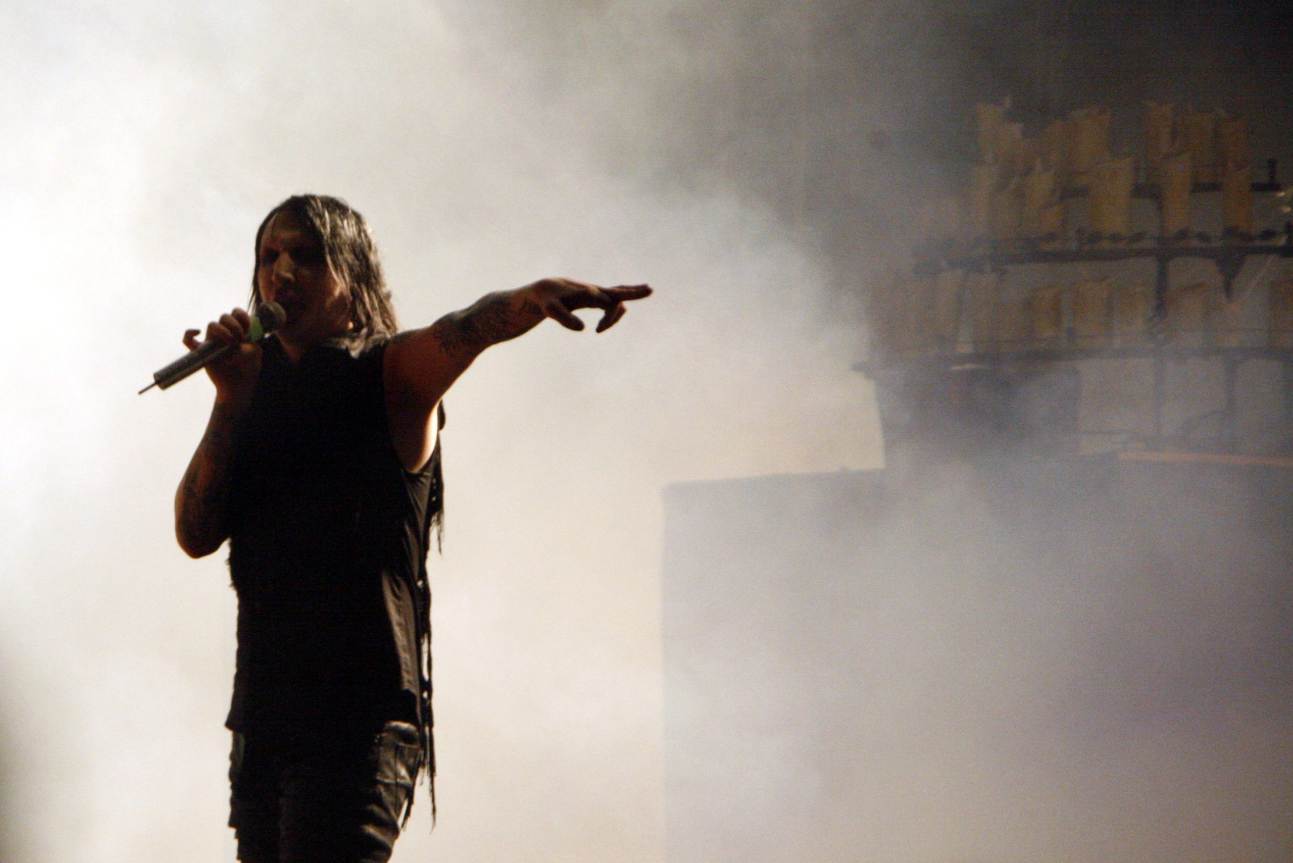 Marilyn Manson performing on stage