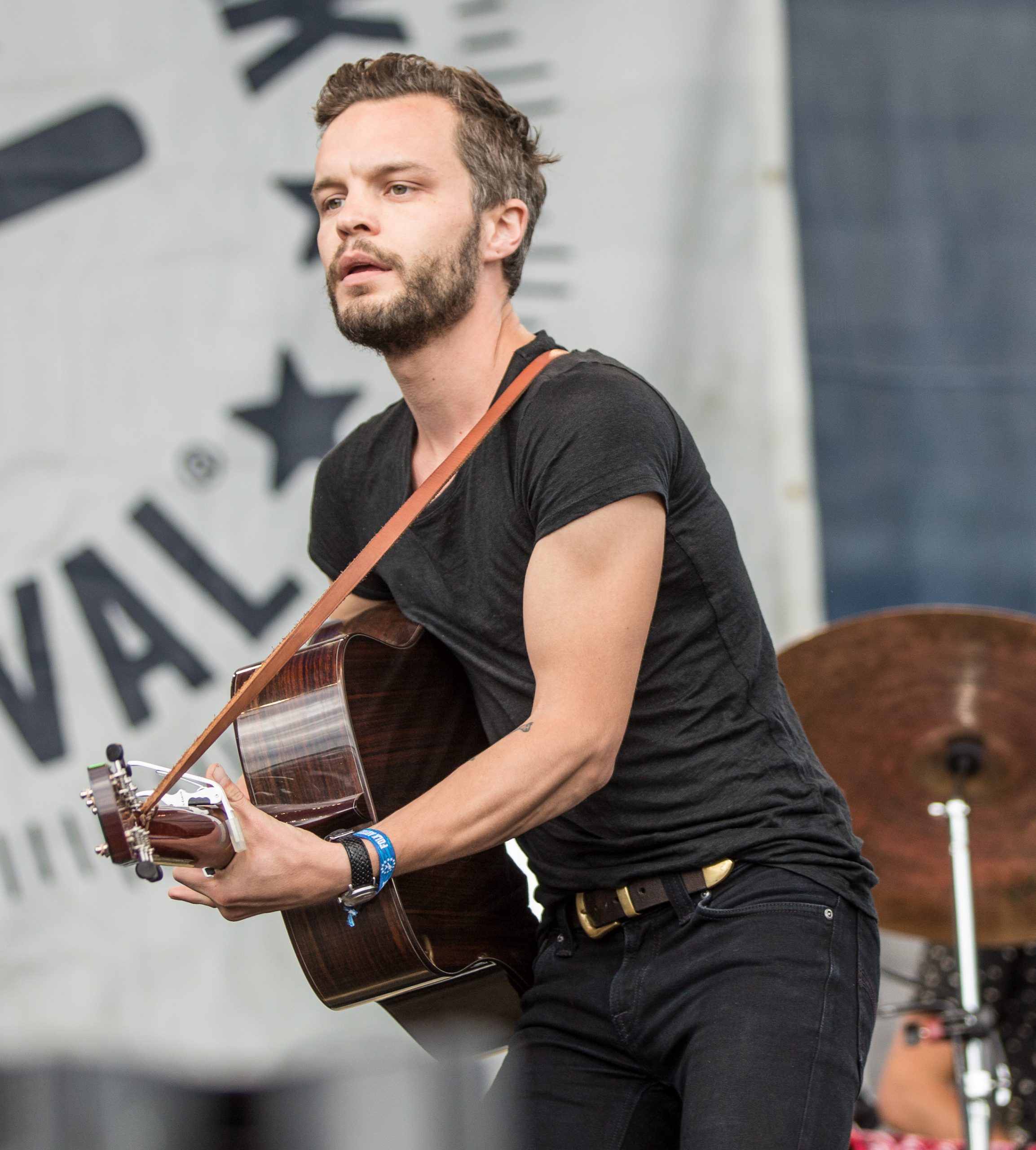 The Tallest Man On Earth — NEWPORT, RHODE ISLAND - JULY 24: Newport Folk Festival kicks off in grand style with a surprise headlining pairing of Roger Waters and My Morning Jacket, joined by Lucius providing background vocals. Other acts performing include Heartless Bastards, Iron & Wine and Sam Bridwell, Tallest Man On Earth, Strand Of Oaks, Calexico, Hiss Golden Messenger, Leon Bridges, and Angel Olsen. Shot at Fort Adams State Park on Friday, July 24, 2015.